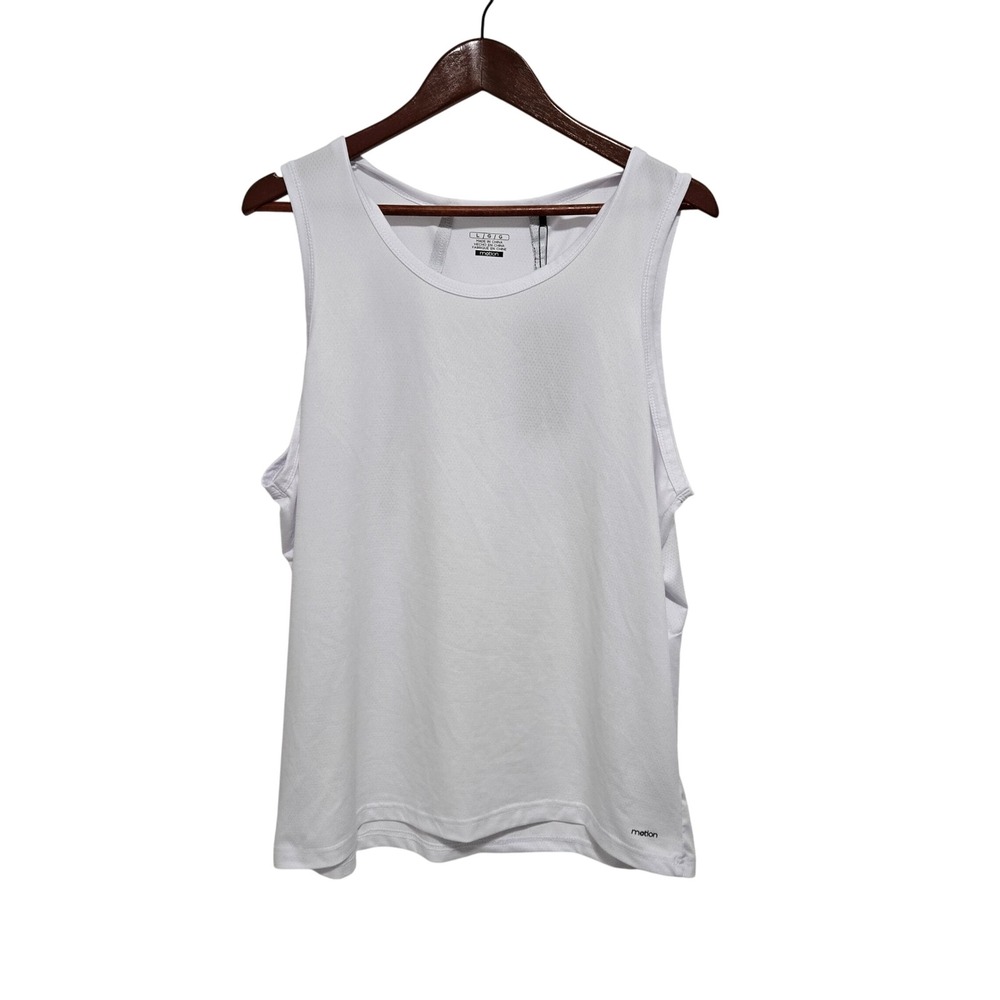 Motion Contrast Vibe Tank Top Women's‎ Sleeveless Athletic White Large L